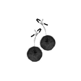 Pinces à seins pression réglable pompons noirs 